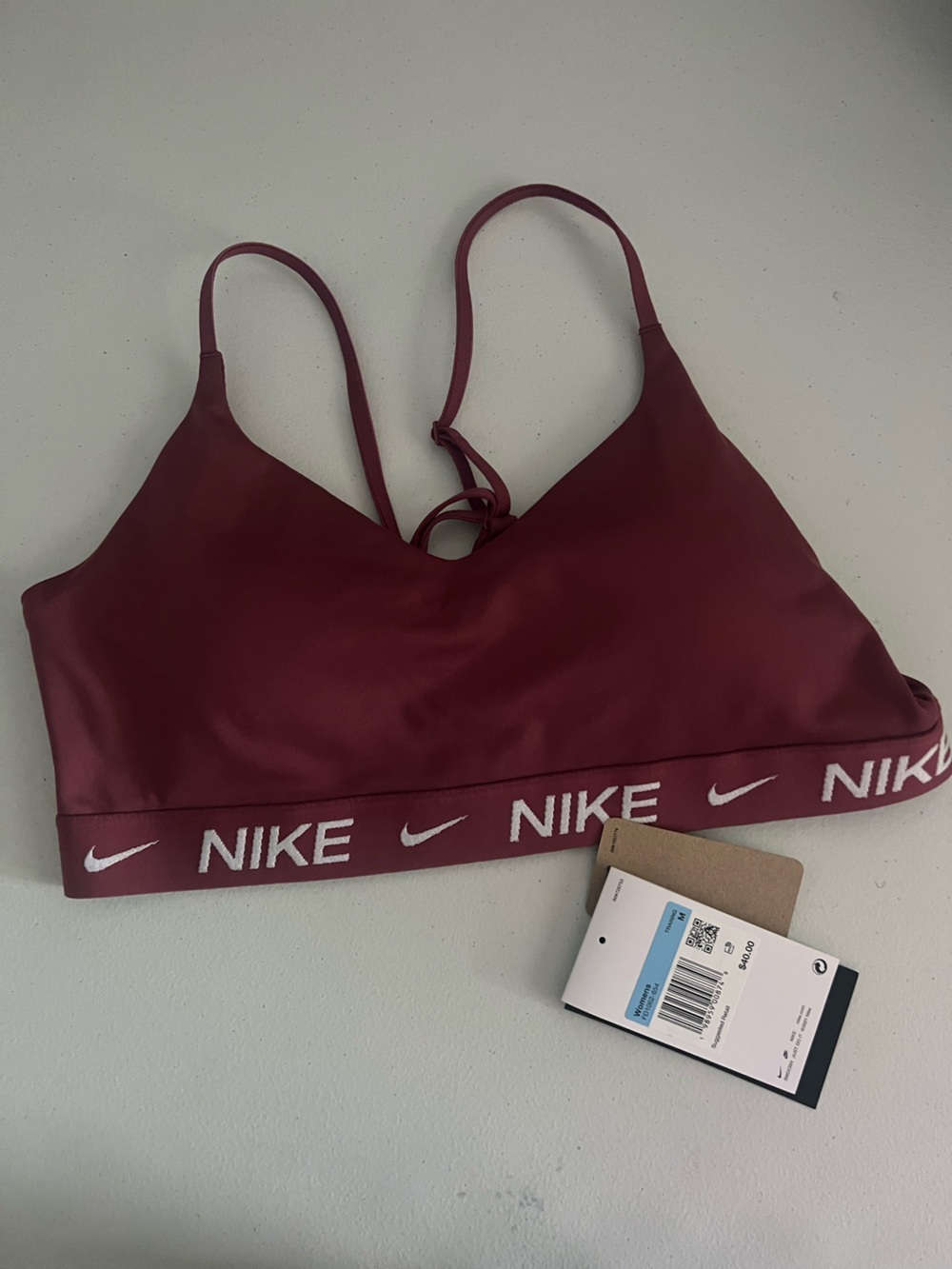 Nike red sports bra M
